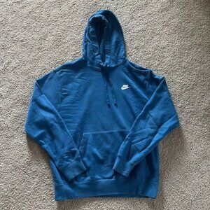 Blue Nike hooded shirt